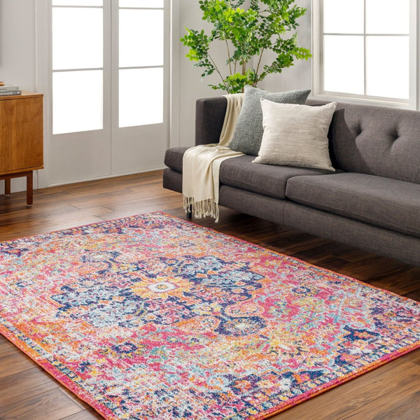 Livabliss Harput Traditional Turkish Pattern Polypropylene Accent Rug for Entryways and Hallways White, Mustard 5'3" x 7'3" HAP1062-5373