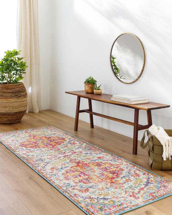 Livabliss Harput Traditional Medallion Polypropylene Area Rug for Entryways and Hallways Light Beige, Mu 2'7" x 7'3" HAP1067-2773