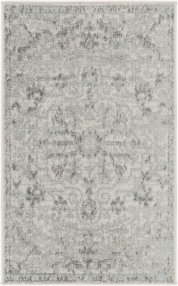 Livabliss Harput Traditional Turkish Geometric Polypropylene Accent Rug for Entryway or Bath Medium Gray, Ch 2' x 2'11" HAP1069-23