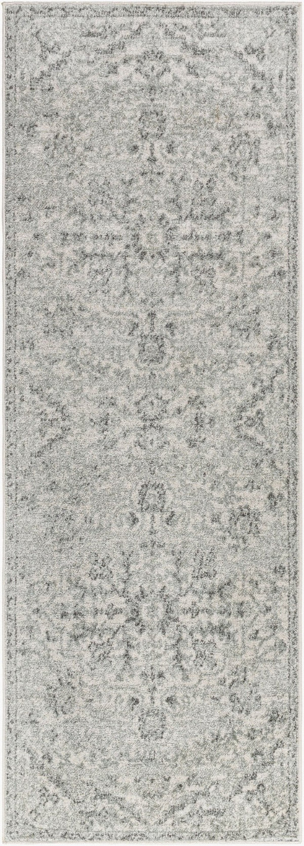 Livabliss Harput Traditional Turkish Geometric Polypropylene Accent Rug for Entryway or Bath Medium Gray, Ch 2'7" x 7'3" HAP1069-2773