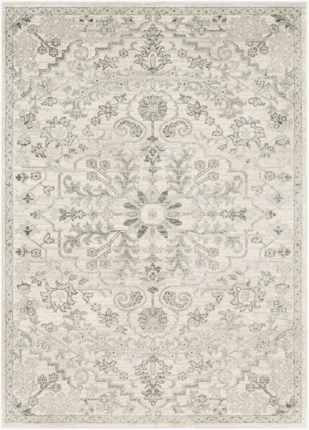 Livabliss Harput Traditional Turkish Geometric Polypropylene Accent Rug for Entryway or Bath Medium Gray, Ch 3'11" x 5'7" HAP1069-31157