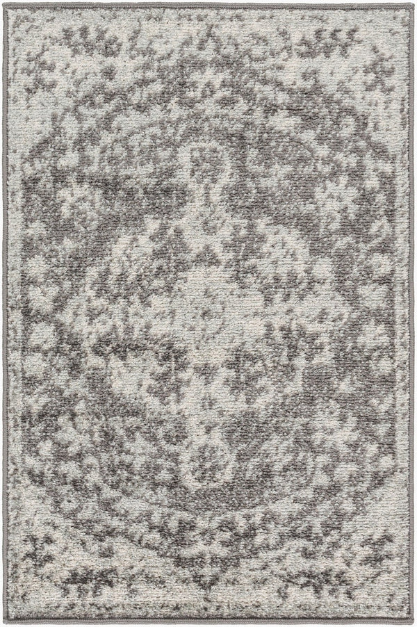 Livabliss Harput Traditional Turkish Polypropylene Accent Rug for Entryways and High Traffic Spaces Medium Gray, Ch 2' x 2'11" HAP1070-23