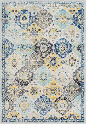 Livabliss Harput Traditional Medallion Runner Rug Polypropylene for Hallway and Entryway Navy, Mustard 3'11" x 5'7" HAP1072-31157