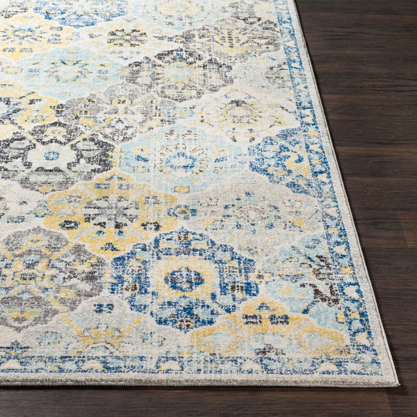 Livabliss Harput Traditional Medallion Runner Rug Polypropylene for Hallway and Entryway Navy, Mustard 2'7" x 7'3" HAP1072-2773
