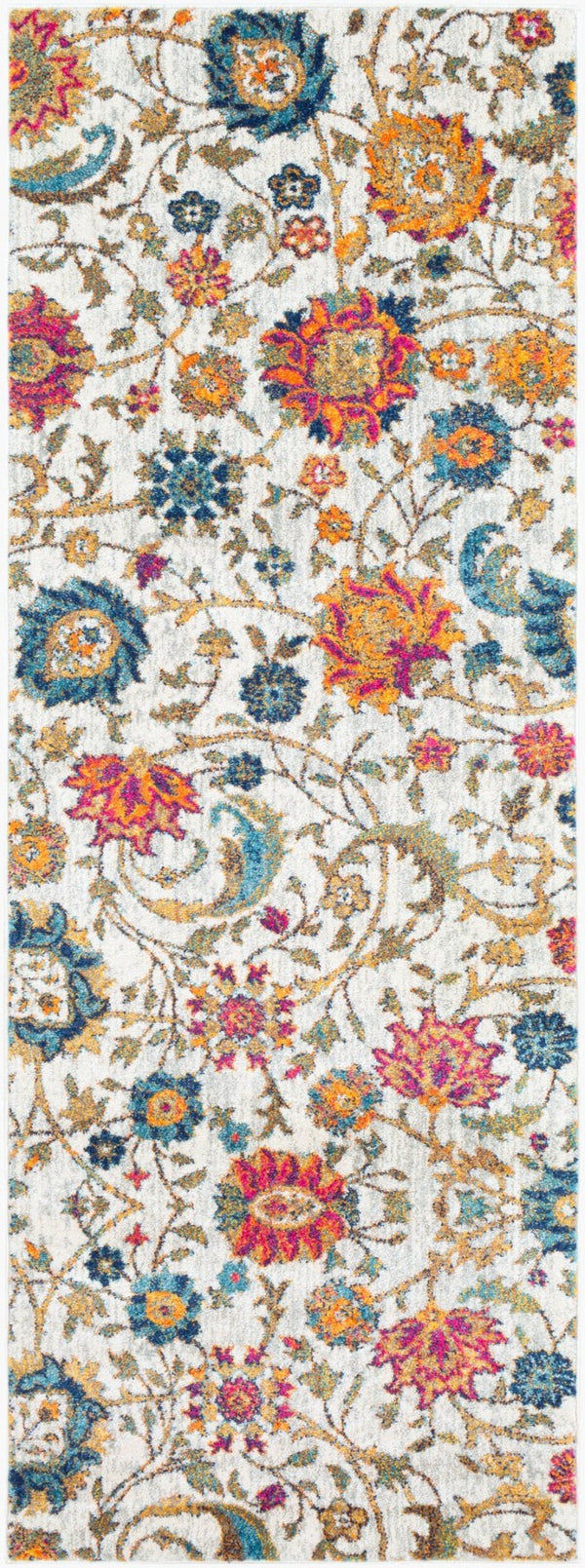 Livabliss Harput Geometric Polypropylene Accent Rug for Living Room Bedroom or Entryway Decor Mustard, Teal 2'7" x 7'3" HAP1074-2773
