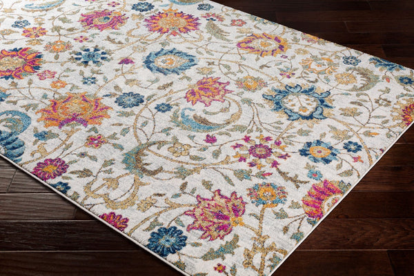 Livabliss Harput Geometric Polypropylene Accent Rug for Living Room Bedroom or Entryway Decor Mustard, Teal 2' x 2'11" HAP1074-23