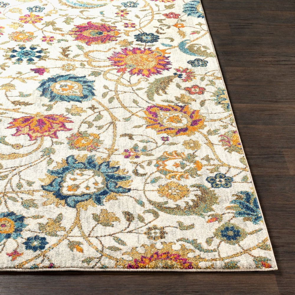 Livabliss Harput Geometric Polypropylene Accent Rug for Living Room Bedroom or Entryway Decor Mustard, Teal 2' x 2'11" HAP1074-23