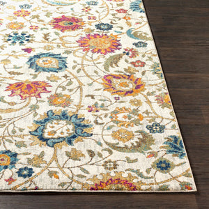 Livabliss Harput Geometric Polypropylene Accent Rug for Living Room Bedroom or Entryway Decor Mustard, Teal 2' x 2'11" HAP1074-23