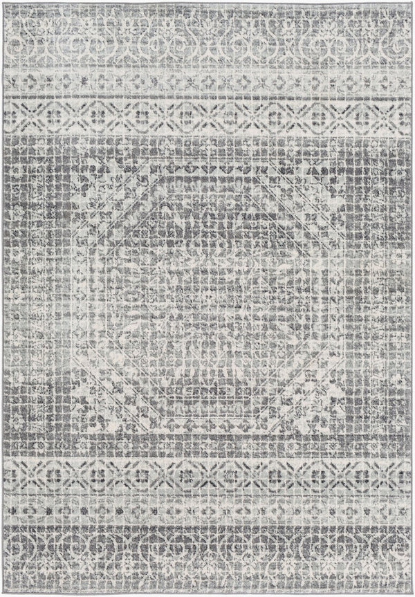 Livabliss Harput Traditional Medallion Polypropylene Area Rug for Living Room or Bedroom Medium Gray, Ch 3'11" x 5'7" HAP1080-31157