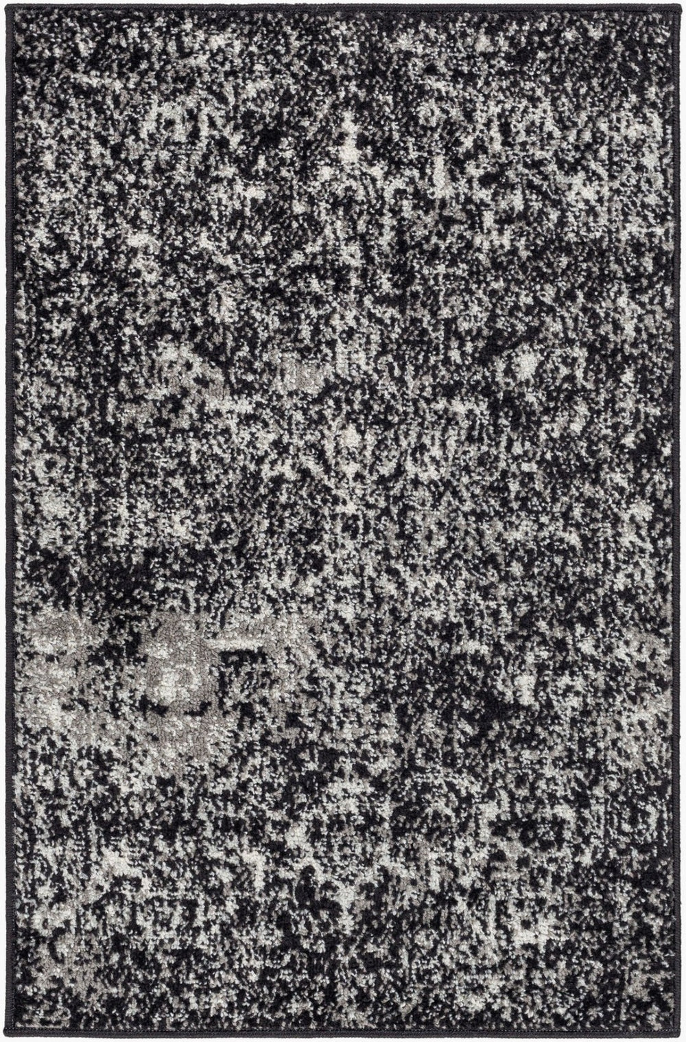 Livabliss Harput Medallion Polypropylene Area Rug for Entryways Hallways and High Traffic Zones Black, Charcoal 2' x 2'11" HAP1087-23