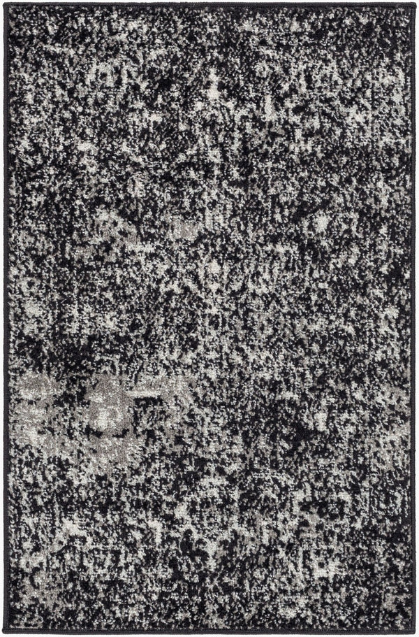 Livabliss Harput Medallion Polypropylene Area Rug for Entryways Hallways and High Traffic Zones Black, Charcoal 2' x 2'11" HAP1087-23