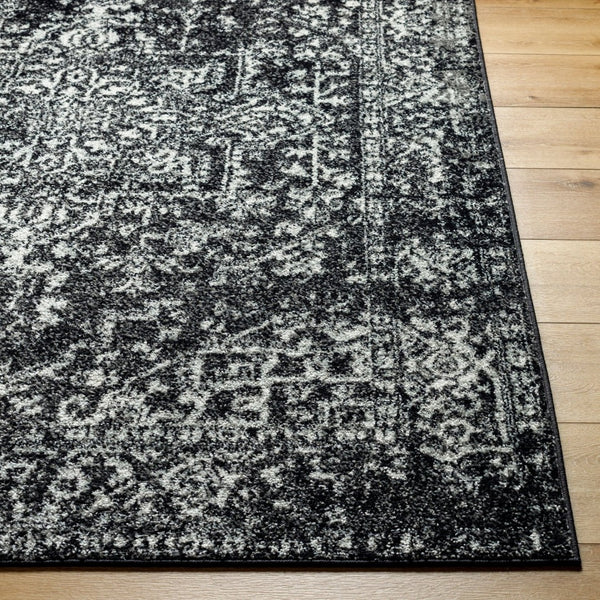 Livabliss Harput Medallion Polypropylene Area Rug for Entryways Hallways and High Traffic Zones Black, Charcoal 8'10" x 12'6" HAP1087-93126