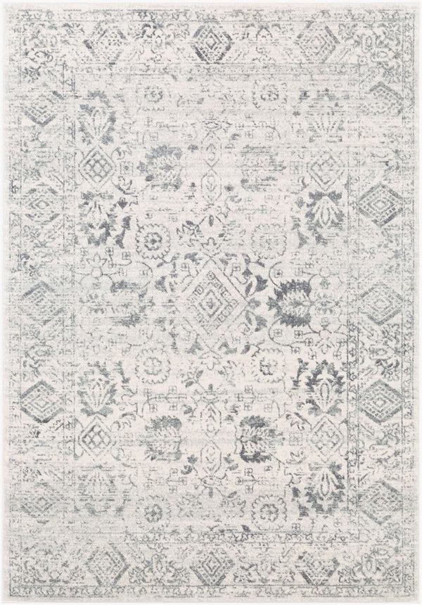 Livabliss Harput Medallion Geometric Area Rug Machine Woven Polypropylene for Entryways and Kitchens Charcoal, Light 2' x 2'11" HAP1091-23