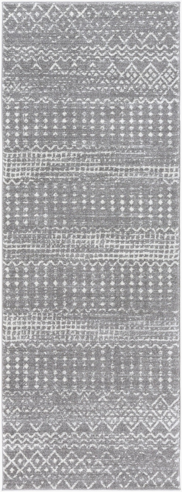 Livabliss Harput Moroccan Geometric Polypropylene Accent Rug Woven in Turkey for Entryways Charcoal, Light 2'7" x 7'3" HAP1096-2773