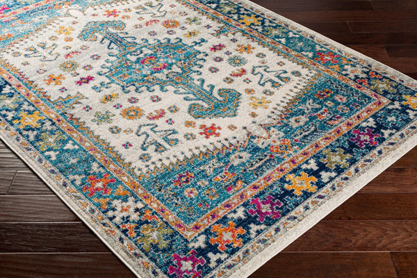 Livabliss Harput Traditional Turkish Polypropylene Area Rug Stain Resistant Medium Pile Sky Blue, Dark 6'7" x 9' HAP1101-679