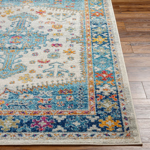 Livabliss Harput Traditional Turkish Polypropylene Area Rug Stain Resistant Medium Pile Sky Blue, Dark 6'7" x 9' HAP1101-679
