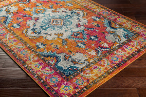 Livabliss Harput Medallion Area Rug Polypropylene Machine Woven for Living and Dining Rooms Navy, Sky Blue 6'7" x 9' HAP1118-679