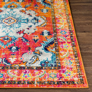 Livabliss Harput Medallion Area Rug Polypropylene Machine Woven for Living and Dining Rooms Navy, Sky Blue 6'7" x 9' HAP1118-679