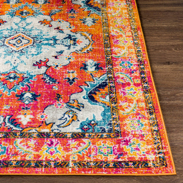 Livabliss Harput Medallion Area Rug Polypropylene Machine Woven for Living and Dining Rooms Navy, Sky Blue 6'7" x 9' HAP1118-679