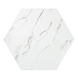 Homelegance By Top-Line Blaise Faux Marble Coffee Table with Casters White Marble