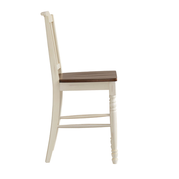 Homelegance By Top-Line Antonio Antique Two-Tone Counter Height Chairs (Set of 2) White Rubberwood