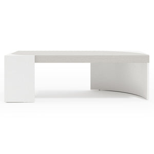 Bernhardt Bernhardt Sculptural Stratum Cocktail Table With Mist Wood Top & Fossil Faux Stone Corner Posts 325021