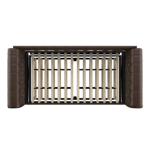 Homelegance By Top-Line Pietro Chesterfield Daybed Brown Linen