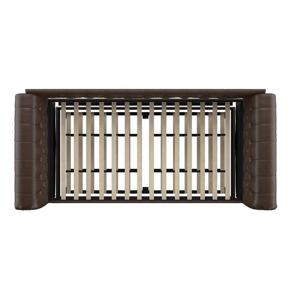 Homelegance By Top-Line Pietro Chesterfield Daybed Brown Linen