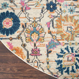 Nourison Passion PSN01 Machine Made Power-loomed Borderless Design Indoor Only Bohemian Transitional Rug Ivory,Multi, Ivory 100% Polypropylene 99446014689