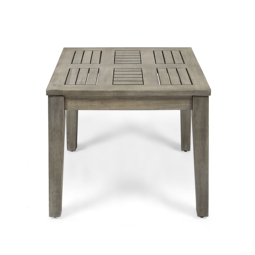 English Elm Christopher Knight Home® - Hampton Acacia Wood Side Table for Outdoor Use, Low-Profile 20" Square Top, Durable 300lb Capacity Grey 61350.00LGRY