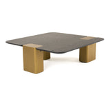 VIG Furniture Modrest Harold - Modern Black Oak+ Brushed Gold Oak Square Small Coffee Table VGHB467E