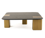 VIG Furniture Modrest Harold - Modern Black Oak+ Brushed Gold Oak Square Small Coffee Table VGHB467E