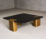 VIG Furniture Modrest Harold - Modern Black Oak+ Brushed Gold Oak Square Small Coffee Table VGHB467E