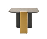 VIG Furniture Modrest Harold - Modern Black + Brushed Gold Oak Square Coffee Table Set VGHB467E2-467B