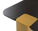 VIG Furniture Modrest Harold - Modern Black + Brushed Gold Oak Square Coffee Table Set VGHB467E2-467B