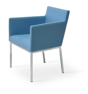 Soho Concept Harput Metal Armchair Dining Chair - Premium Boucle, Velvet & Nubuck Upholstery, 10-year Warranty Chrome,White  Soho-concept-dining-chair-04305