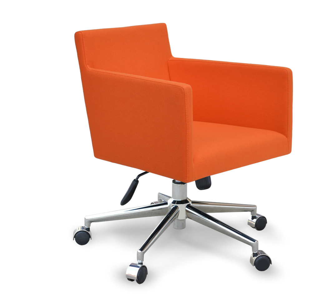 Soho Concept Harput Arm Office Chair - Ergonomic Design In Camira Blazer Wool, Chrome Base, 10-year Guarantee Pistachio  Soho-concept-dining-chair-04488