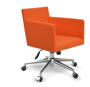 Soho Concept Harput Arm Office Chair - Ergonomic Design In Camira Blazer Wool, Chrome Base, 10-year Guarantee Chrome,Orange  Soho-concept-dining-chair-04302