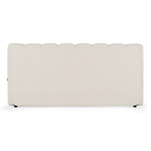 VIG Furniture Queen Harris Off-White Tasmin Linen Bed — Modern Upholstered Platform, Solid Poplar Frame, No Box Spring Needed VGKK-KF.B2032-LINEN-Q