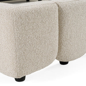 VIG Furniture Queen Harris Off-White Tasmin Linen Bed — Modern Upholstered Platform, Solid Poplar Frame, No Box Spring Needed VGKK-KF.B2032-LINEN-Q