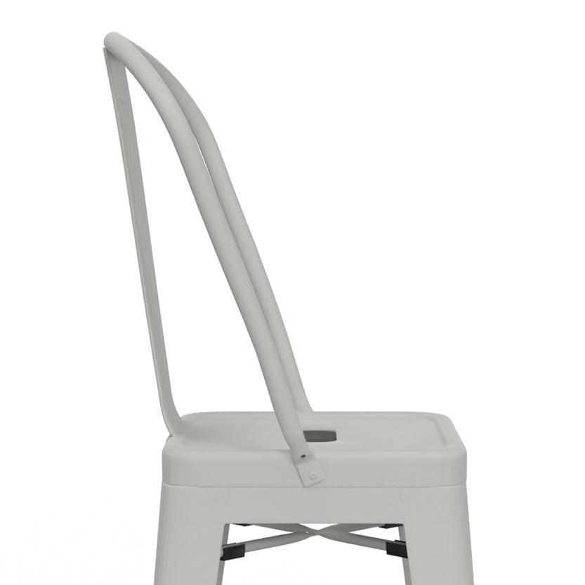 English Elm Fletcher - Set Of 2 Modern White Metal Bar Stools With Ergonomic Design, Perfect For Any Space B136P158663