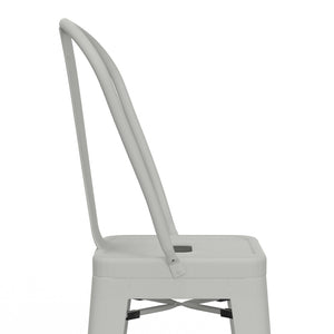 English Elm Fletcher - Set Of 2 Modern White Metal Bar Stools With Ergonomic Design, Perfect For Any Space B136P158663