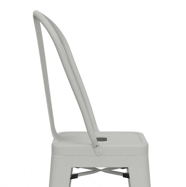 English Elm Fletcher - Set Of 2 Modern White Metal Bar Stools With Ergonomic Design, Perfect For Any Space B136P158663
