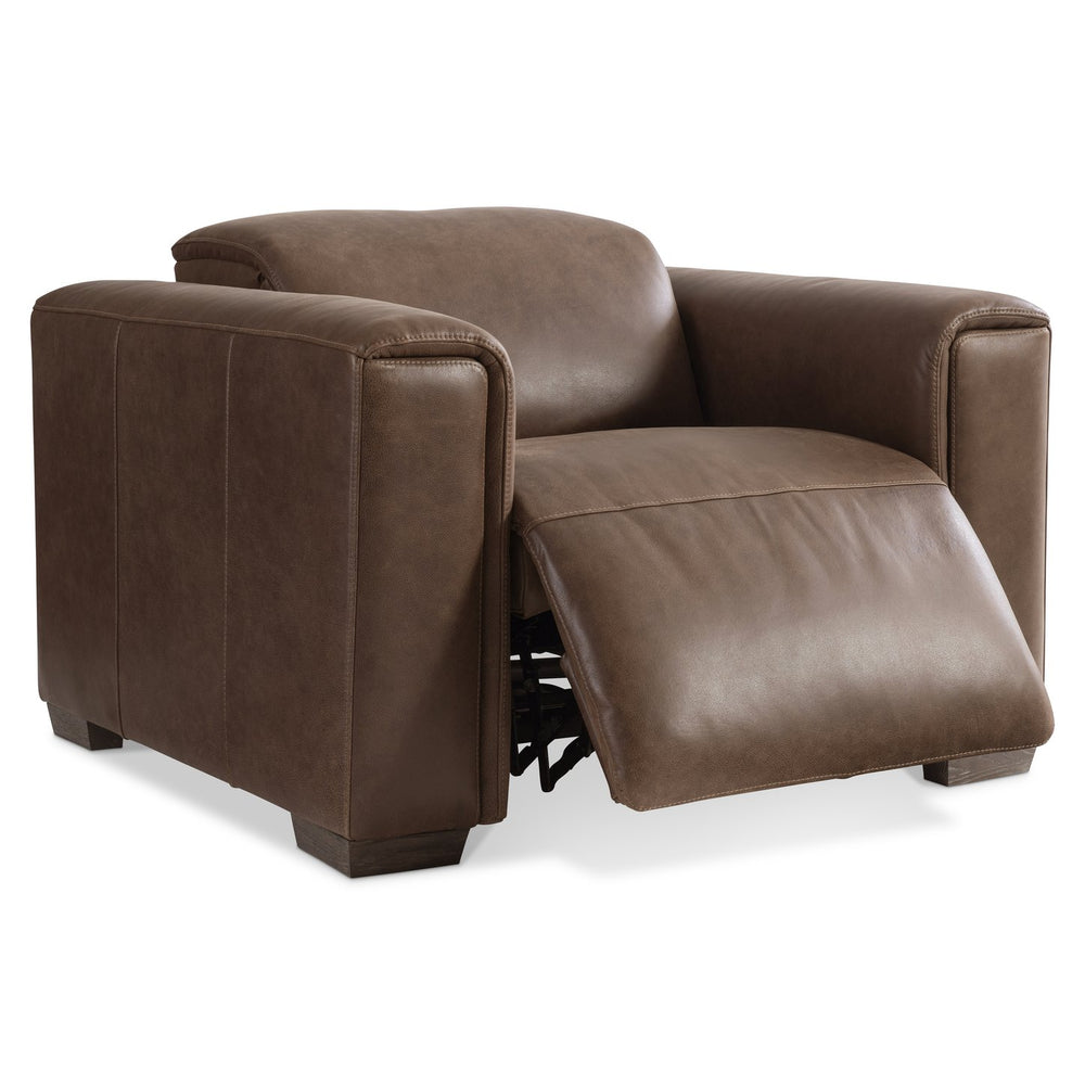 Bernhardt Bernhardt Billings Leather Power Motion Chair With Pop-Up Headrest, Fold-Over Arms & Tailored Stitching 522RLO