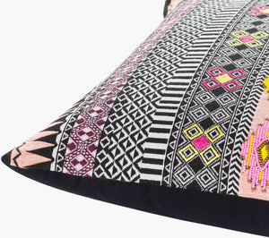 Surya Haruki 20" X 20" Global Inspired Accent Pillow - Elegant, Durable Home Decor For Eclectic Charm Black Cotton,Polyester,Cotton Hau002-2020