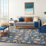 Nourison Passion PSN01 Machine Made Power-loomed No Border Indoor Only Bohemian Transitional Rug Navy, Navy and Blue 100% Polypropylene 99446477415