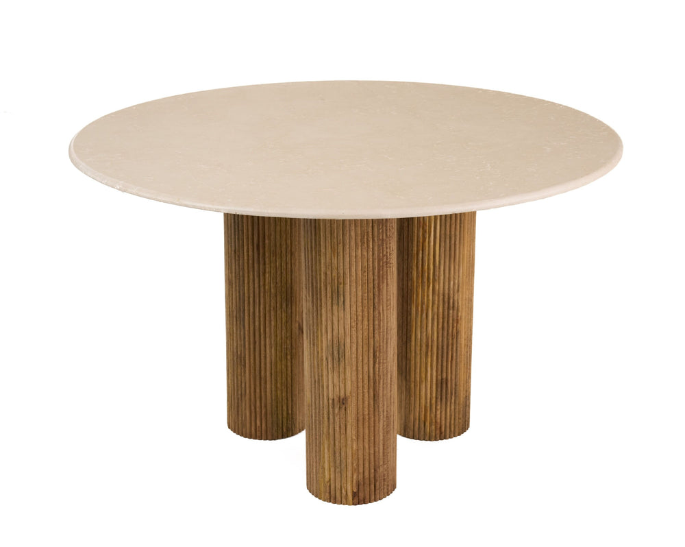 VIG Furniture Modrest Hayden - Modern Marble + Wood Round Dining Table VGBR-SBA-4788