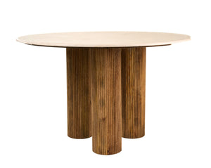 VIG Furniture Modrest Hayden - Modern Marble + Wood Round Dining Table VGBR-SBA-4788