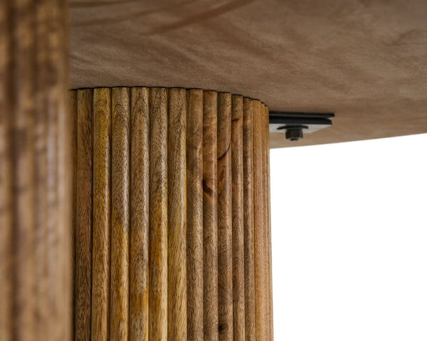 VIG Furniture Modrest Hayden - Modern Marble + Wood Round Dining Table VGBR-SBA-4788