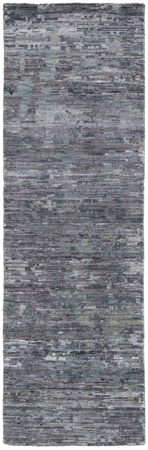 Feizy Rugs Conroe Hand-knotted Wool And Viscose Abstract Rug – Luxurious Modern Art For Your Home Décor Blue,Gray Wool,Viscose Cro6823fmlt000i68